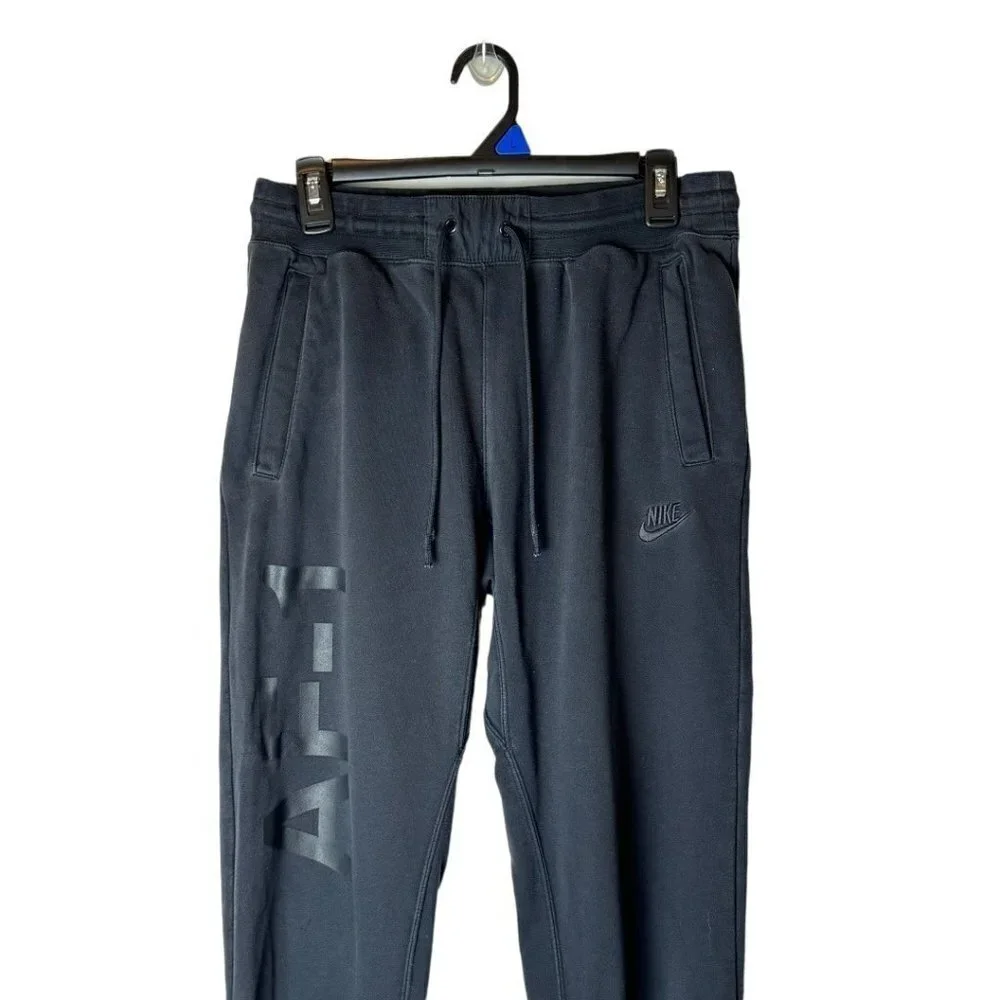 Nike Black Cotton Blend Air Force One Athletic‎ Training Jogger Pants Size M